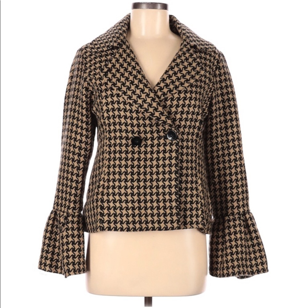 MAESTRO Houndstooth Bell Sleeve Blazer - Picture 2 of 11